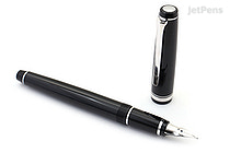 Pilot Falcon Fountain Pen - Black - Rhodium Trim - Soft Extra Fine Nib - PILOT FALFPBLUEBLKR