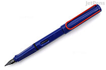 LAMY Safari Fountain Pen - Blue with Red Clip - Medium Nib - Limited Edition - LAMY L14RDM